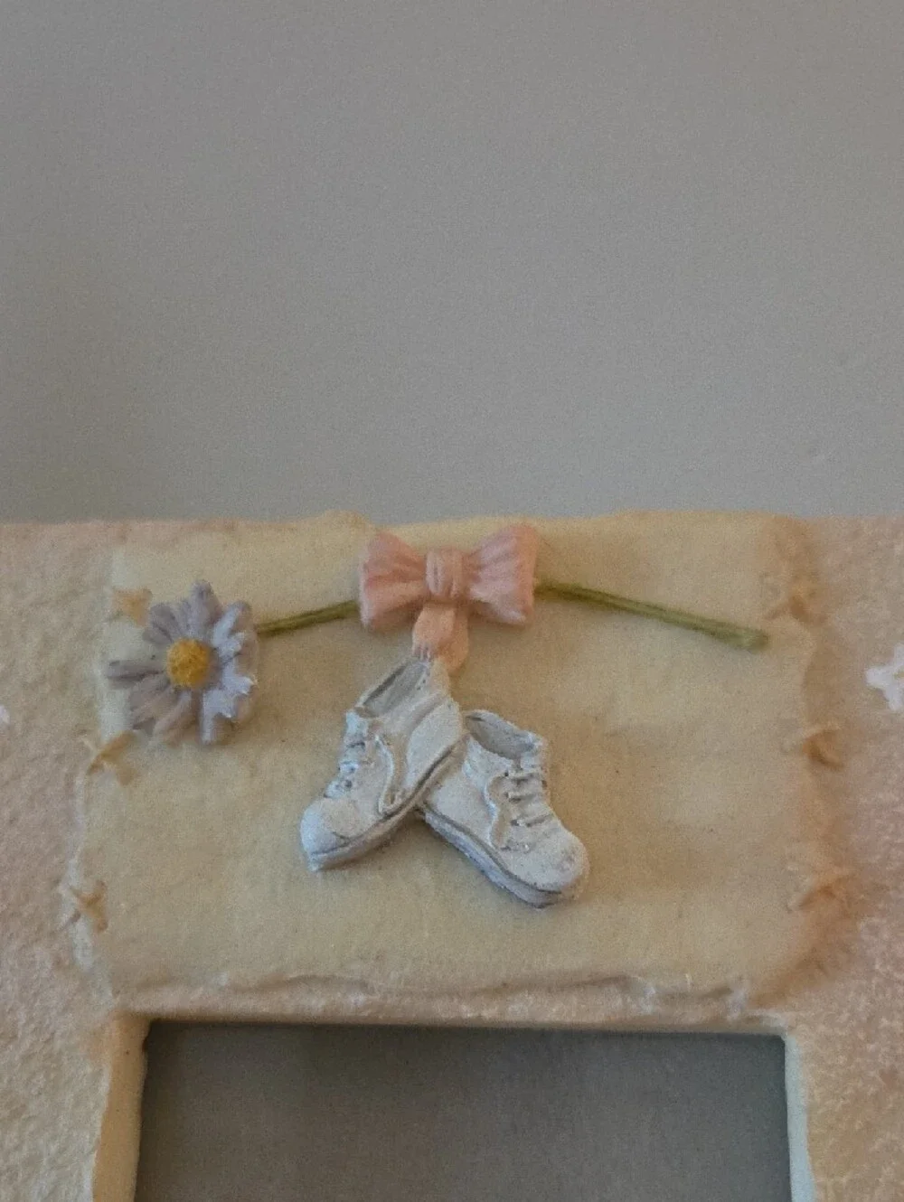 Ceramic Photo Frame With Baby Shoes